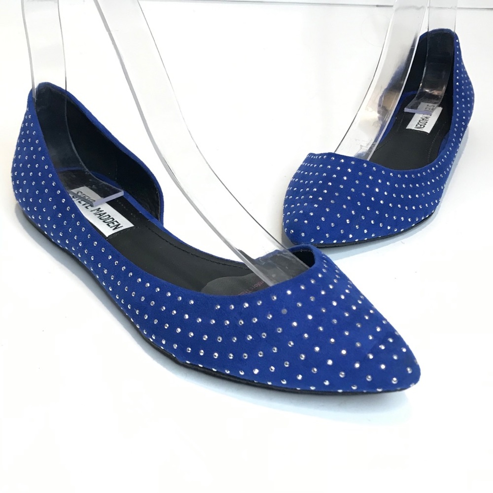 {STEVE MADDEN} Elusions Blue Bling D'orsay Flats